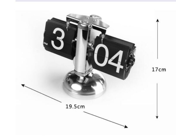 Black Retro Flip Clock-Internal Gear Operated Flip Home Clock - Image 8