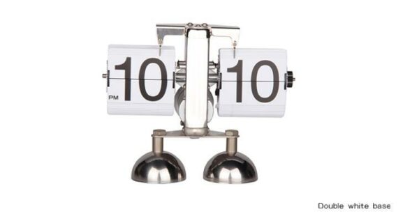 Black Retro Flip Clock-Internal Gear Operated Flip Home Clock - Image 10
